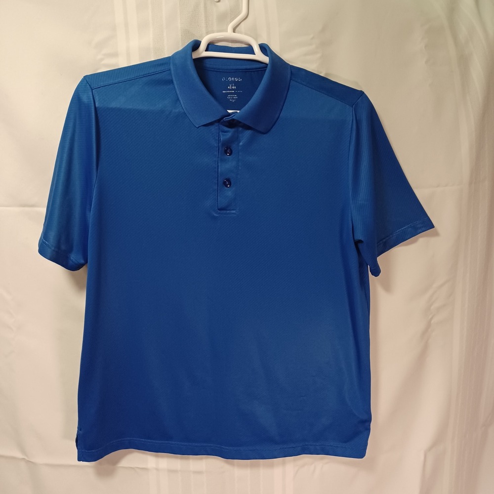 George Polo Shirt Mens L 42-44 Blue Really Royal GM26Y043 Short Sleeve‎ Textured